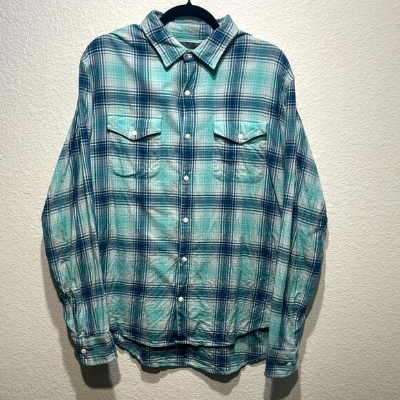 Bonobos Flannel Shirt Men 2XL Multicolor Plaid Cotton Stretch Slim Fit Button Up - Picture 1 of 9